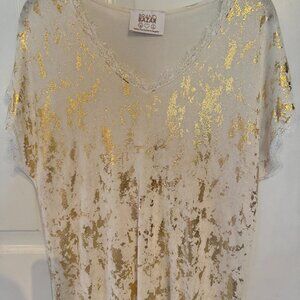 White/Gold Top by Brand Bazaar